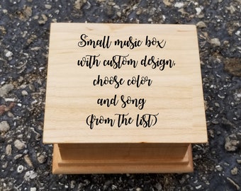 Music box with custom design, color and song, small size