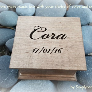 music box, wooden music box, custom made music box, customized music box, personalized music box, musical box, name gift, gift for daughter