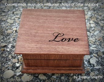 Love, music box, anniversary gift, wooden music box, custom music box, personalized music box, simplycoolgifts, Christmas, Valentines gift