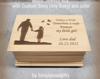 Bride gift from Dad - Daughter gift from Dad -  Electronic music box playing your song music box version, gift for your little girl