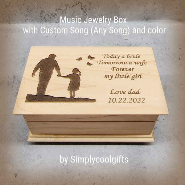 Bride gift from Dad - Daughter gift from Dad -  Electronic music box playing your song music box version, gift for your little girl