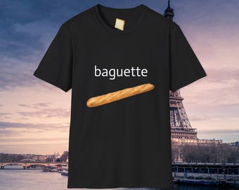 baguette T-Shirt | French bread typography, baguette illustration