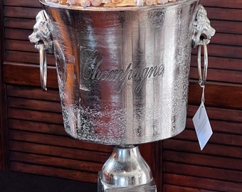 Shell-Decorated Champagne Cooler: Coastal Home Decor, "Tidal Pool" Design