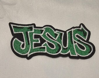 Écusson thermocollant brodé Jésus, écusson de foi chrétienne, applique religieuse pour couvertures de Bible, vestes et chapeaux