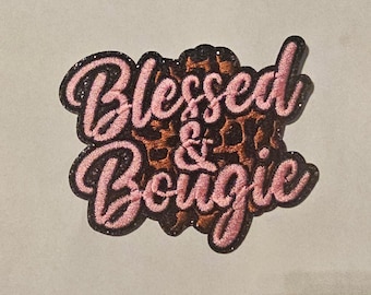Écusson brodé léopard rose, béni et magnifique, écusson de foi, écusson chrétien, écusson inspirant pour veste, écusson rose à message