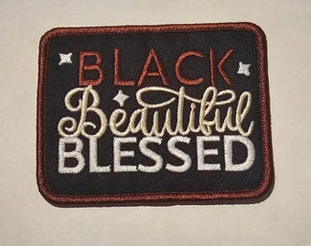 Écusson noir magnifique et béni, écusson chrétien brodé, écusson de foi, écusson de foi pour fille noire, écusson béni, écusson pour veste, chapeau ou sac