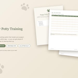 Puppy Potty Training Chart Printable, House Training Log PDF, Puppy Bathroom Schedule Tracker, Accident Log, Housebreaking Chart