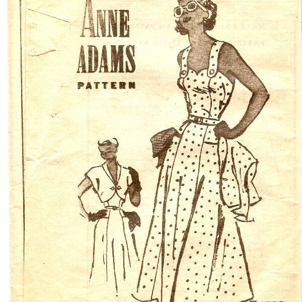 Anne Adams T4833 Vintage pattern ladies sun dress with bolero size 14  T4833