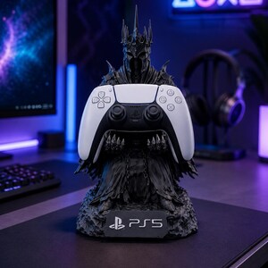 Dark Sorcerer King Controller Holder | Gothic Fantasy PS5 Stand | Villain King Throne Gamer Gift