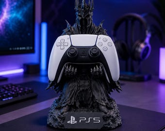 Dark Sorcerer King Controller Holder | Gothic Fantasy PS5 Stand | Villain King Throne Gamer Gift
