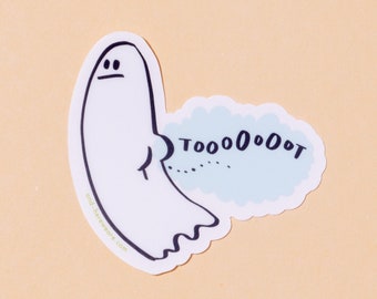 Tootin' Ghost  | Halloween sticker, party favor, gift, spooky season