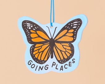 Going Places Butterfly Air Freshener | monarch butterfly lover gift, butterfly car accessory, double sided air freshener