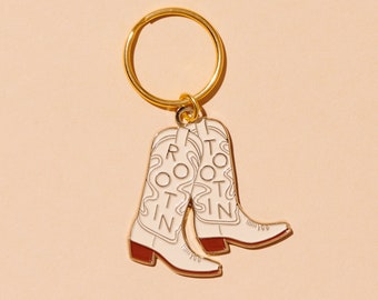 Rootin' Tootin' Western Cowboy Boot Keychain | western revival keychain, yeehaw keychain