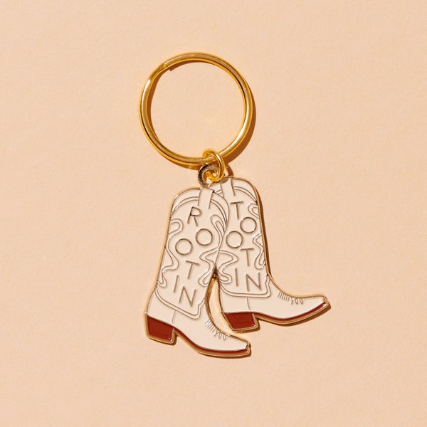 Rootin' Tootin' Western Cowboy Boot Keychain | western revival keychain, yeehaw keychain