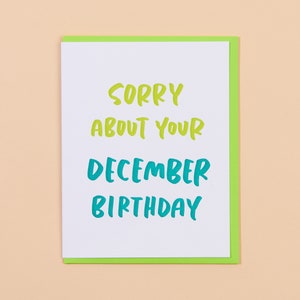 December Birthday Letterpress Greeting Card | Christmas birthday, winter birthday card