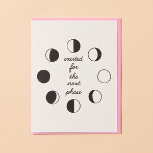 Moon Phase Letterpress Greeting Card | graduation card, retirement card, wedding card, astrology card