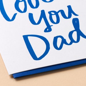 Love You, Dad Letterpress Greeting Card Father's Day card, birthday card for dad, blank card image 2