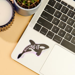 Killing It Orca Sticker killer whale sticker, ocean lover gift image 2