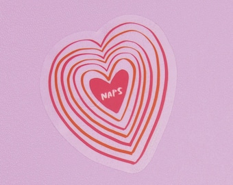 Let's Take A Nap Heart Clear Vinyl Sticker - i love sleeping, nap lover sticker