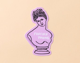 Helena Forever Young Vinyl Sticker - modernized historical art, art history, helena statue