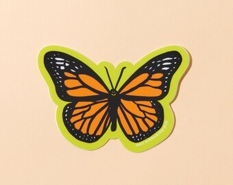 Monarch Butterfly Vinyl Sticker | smiling butterfly sticker