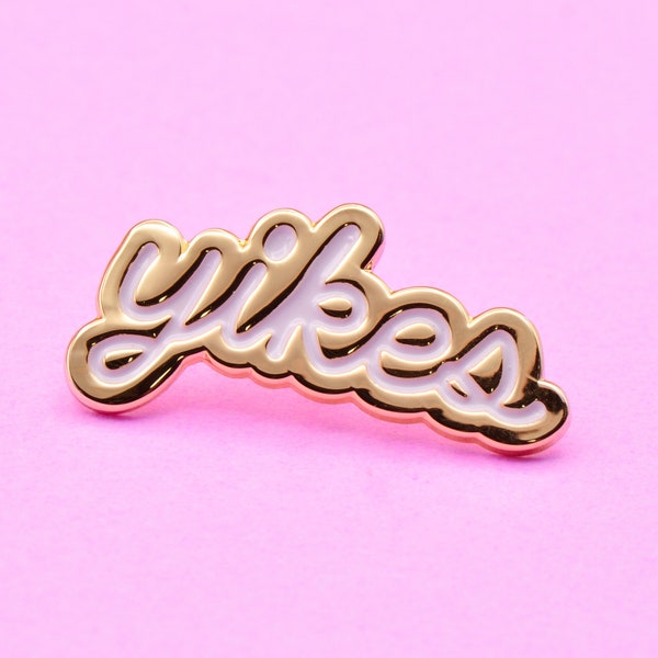 Yikes Enamel Pin | lapel pin badge, hat pin, unisex, funny millenial pin, word pin,