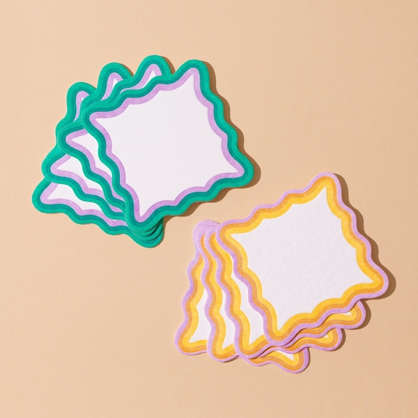 Teatime Scalloped Letterpress Coaster Set | spring coasters, colorful housewarming gift