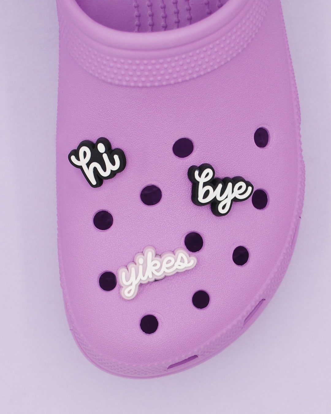 Words Clog Charm SET Hi Bye Yikes Jibbitz Shoe Charm Etsy