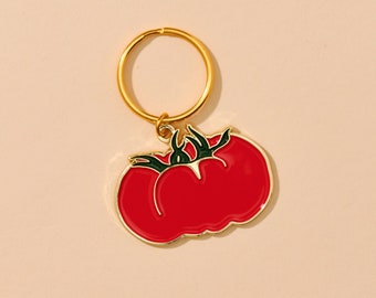 Tomato Keychain | foodie enamel keychain, cute foodie gift, italian gift