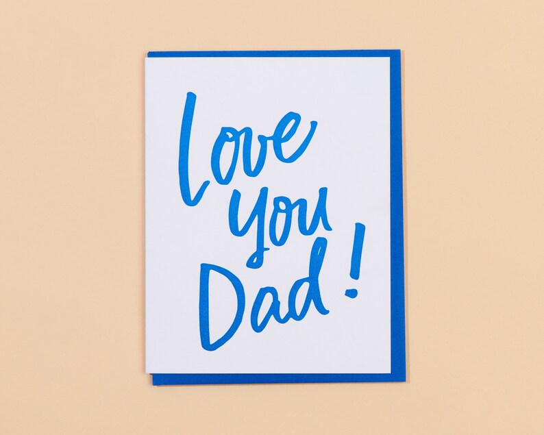 Love You, Dad Letterpress Greeting Card Father's Day card, birthday card for dad, blank card image 1