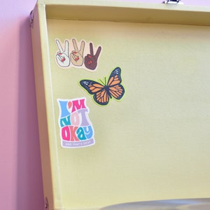 Monarch Butterfly Vinyl Sticker smiling butterfly sticker image 4