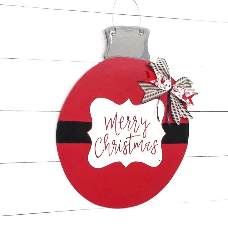 Christmas Door Hanger Merry Christmas Christmas Ornament Etsy