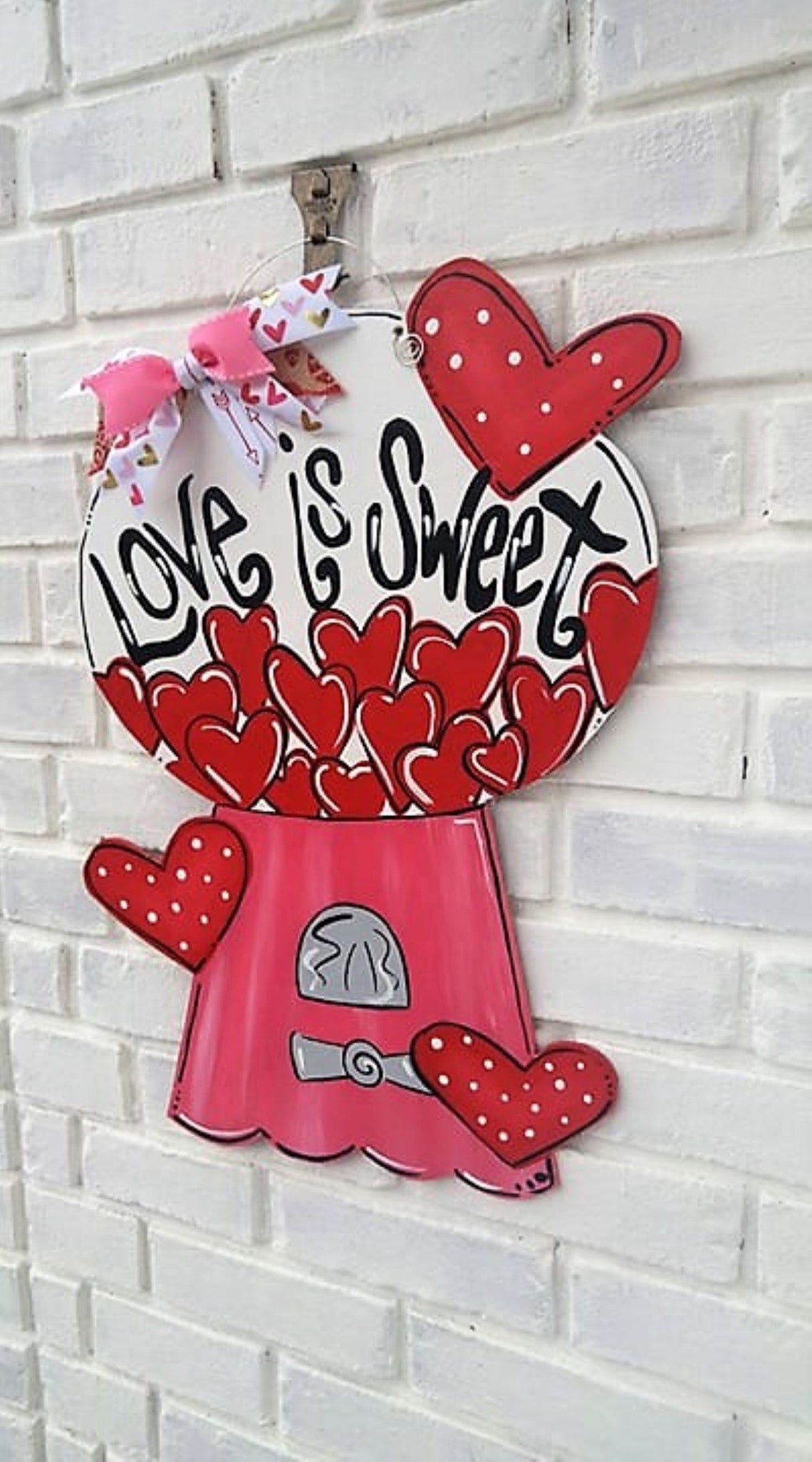 Valentine Door Hanger Valentine Decor Hearts Door Hanger Etsy