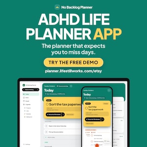 ADHD Life Planner App | Daily Task Organizer, Focus, Brain Dump & Routines | No Backlog Planner
