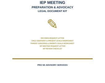 IEP Meeting Checklist and Advocacy Kit | Special Education Planning Worksheet | Printed Kit