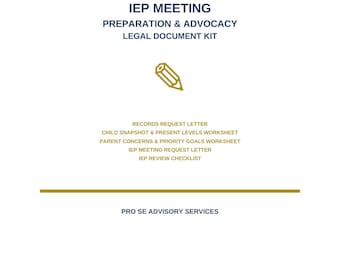 IEP Meeting Checklist & Advocacy Kit | Special Education Planning Worksheet | Digital Download