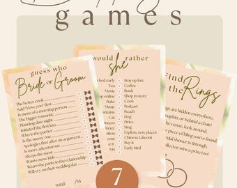 Bridal Shower Games Pink Floral | Editable Canva Template | Print Ready
