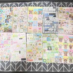Kawaii söta klistermärkespaket, 10-arks tecknade klistermärken, estetiska klistermärken för dagböcker, klippböcker, planerare och bärbara datorer