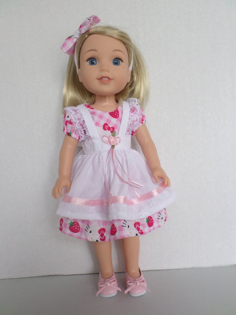 pink checkered pinafore