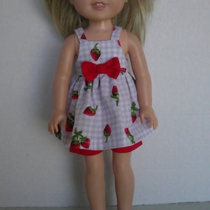 14 Inch Doll Clothes: Strawberry Summer Top & Shorts Set