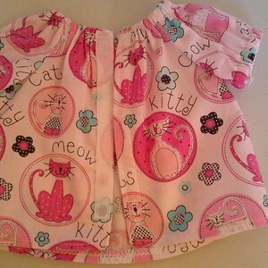 15 Inch Baby Doll Clothes, Pink Kitty Cat Summer Peasant Top and Capri ...