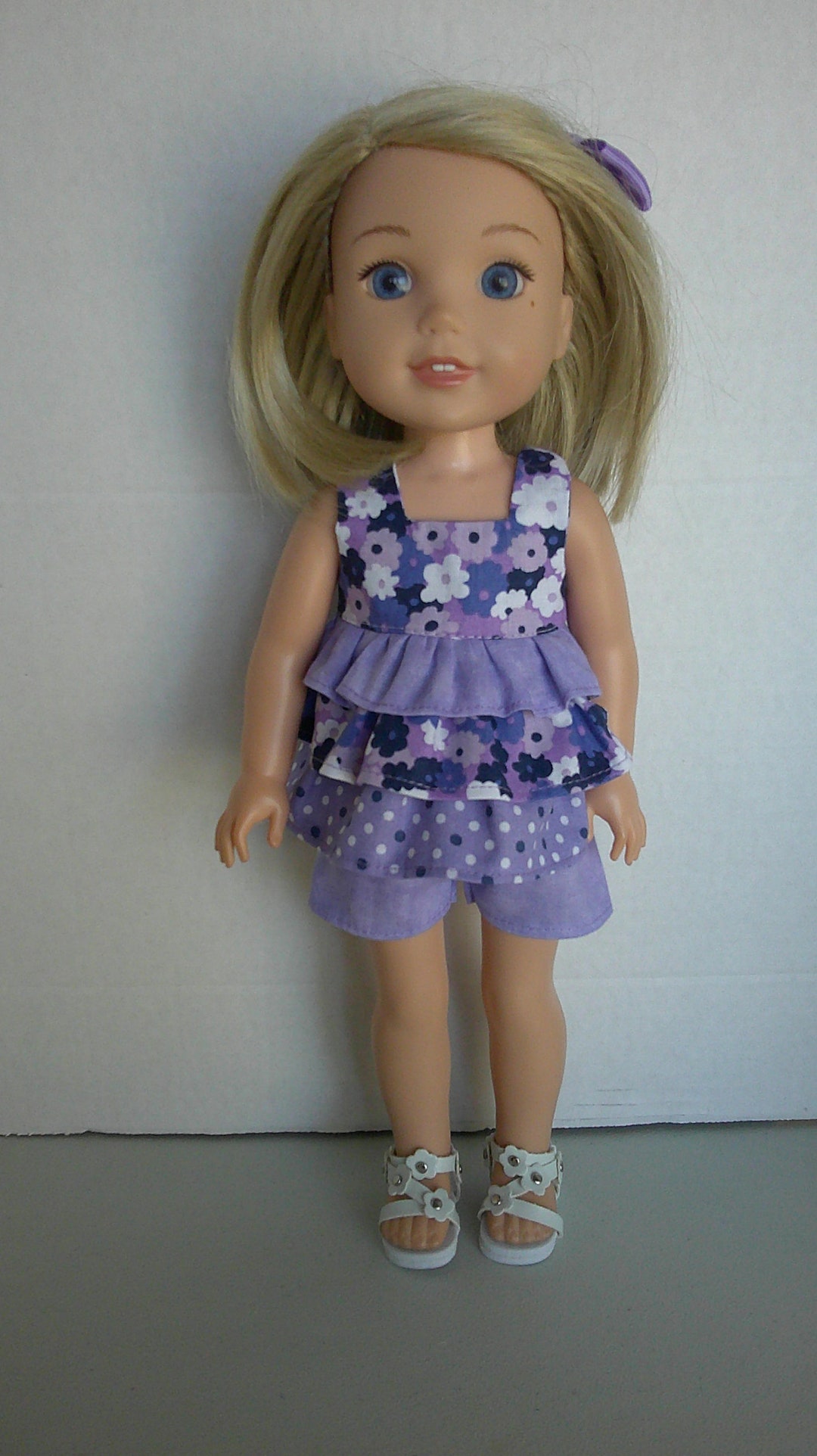 Purple Girly Summer Ruffled Top and Shorts Fits 14 Inch Dolls - Etsy