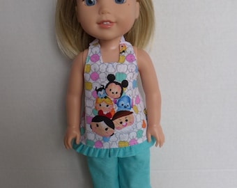 Cartoon Capri Set for 14-inch Dolls: Wellie Wisher, Glitter Girls