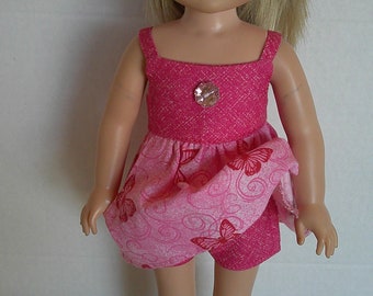 14 Inch Doll Sundress with Attached Shorts and Headscarf