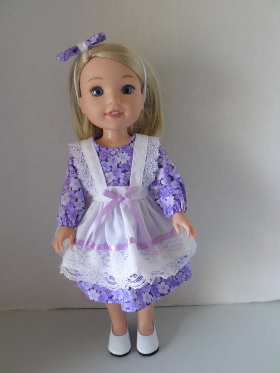 Purple Floral Dress and Girly Lace and Ribbon Pinafore and | Etsy