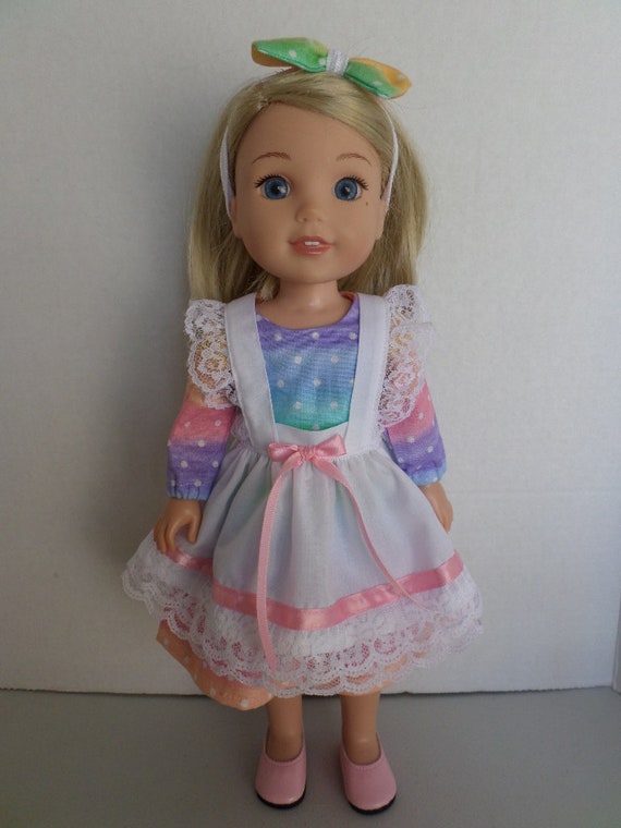 Pastel Rainbow Dress and Girly Lace and Ribbon Pinafore and Etsy