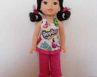 Shopkins  capri  set fits 14 1/2 inch Wellie Wisher dolls and Glitter Girls