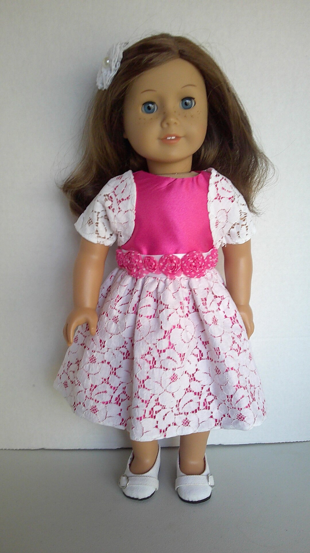Pink Satin and Lace Spring and Summer Easter Dress, Jacket/ Bolero, and ...