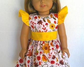 Fits like American doll clothes, 18 inch doll clothing, Fall dress.