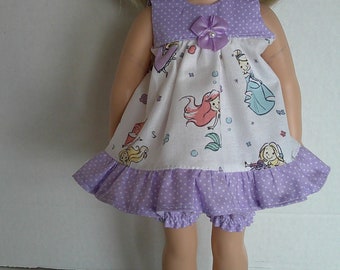 14 inch doll clothes, summer princess baby doll shortie pajamas/ PJs made to fit dolls such as Wellie Wisher and Glitter Girls.